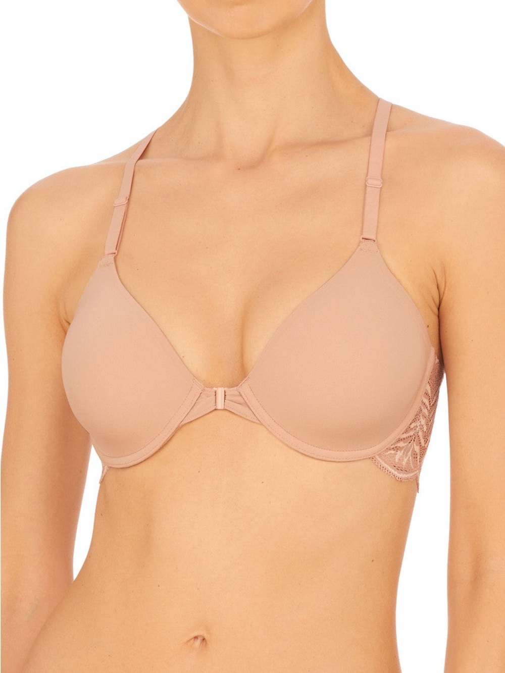 Natori Lush Front Close Contour Underwire Bra Rose Beige 36G NWT